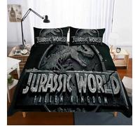 DCr-3184 Parure de lit dinosaure Jurassic World housse de couette avec taies d'oreiller motif tyrannosaure le Taille:200x200cm