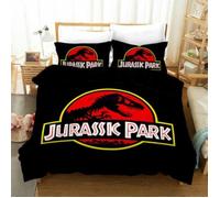 DCr-3187 Parure de lit dinosaure Jurassic World housse de couette avec taies d'oreiller motif tyrannosaure le Taille:200x200cm