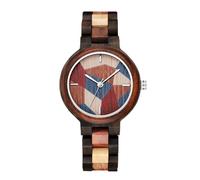 DCRYRPQES Montre à Quartz en Bois personnalisée et créative avec Bracelet coloré for Homme et Femme