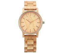 DCRYRPQES Montre-Bracelet à Quartz en Bois d'ébène for Homme, Style Vintage, avec Bracelet en Bois et Boucle déployante(Maple Wood 1PC)