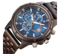 DCRYRPQES Montre en Bois for Homme, Montre-Bracelet à Quartz Tendance, Cadeau d'anniversaire personnalisé for Mari(Ebony)