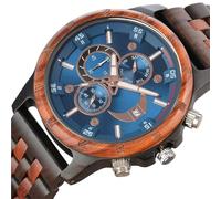 DCRYRPQES Montre en Bois for Homme, Montre-Bracelet à Quartz Tendance, Cadeau d'anniversaire personnalisé for Mari(Red Sandalwood)