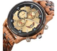 DCRYRPQES Montre en Bois for Homme, Montre-Bracelet à Quartz Tendance, Cadeau d'anniversaire personnalisé for Mari(E Zebra)