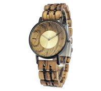 DCRYRPQES Montre en Bois for Hommes et Femmes, élégante, chronographe, décontractée, Calendrier(A005-3)