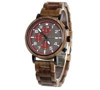 DCRYRPQES Montres Homme en Bois, Acier Inoxydable, chronographe, Quartz, décontractées(173B)