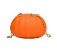 DCRYRPQES Sac à Bandoulière Sacs à main d'Halloween for femmes, sac à bandoulière fantaisie en forme de citrouille avec bandoulière en chaîne, jolis sacs à bandoulière(Orange)