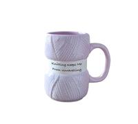 DCRYRPQES Unique Tasse à café créative et simple avec motif boule de laine colorée, 425 ml/14 oz, cadeau de Noël Mug à thé(Green)