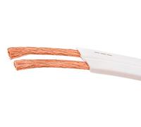 DCSk 30m - 2 x 1,5mm² câble Haut-Parleur Plat Blanc I câble cuivre OFC Flexible pour HiFi Audio I câble Enceintes blindé avec Isolation I PROflat 15