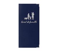 DCT Etui livret de Famille Bleu marine - Classique - 21,80 cm x 10,50 cm - 21,2 cm x 22 cm - PVC transparent - Fabrication Française