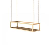 DCTPETHM Étagère Flottante en métal doré, étagères suspendues au Plafond pour Plantes, Support de Pot de Fleurs, décorations, étagères d'affichage, avec chaîne, étagère de Rangement de cuis