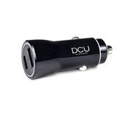 DCU Tecnologic Chargeur de Voiture QC 3.0 + Power Delivery 18W - Charge Rapide en Mouvement - Entrée DC12V/24V - Charge Rapide USB et Sortie Power Delivery Type-C - Couleur Noir
