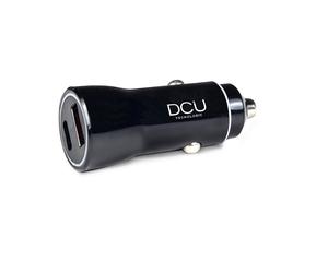 DCU Tecnologic Chargeur de Voiture QC 3.0 + Power Delivery 18W - Charge Rapide en Mouvement - Entrée DC12V/24V - Charge Rapide USB et Sortie Power Delivery Type-C - Couleur Noir