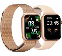 DCU TECNOLOGIC Colour Full 2 Smartwatch avec 2 bracelets Or rose et Métal rose Ecran tactile IPS de 1,91 pouce Etanche IP67 128 Modes Sport