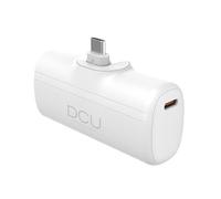 DCU TECNOLOGIC - Mini Power Bank - Batterie Externe - 5000 mAh - USB C - Charge Rapide - Power Delivery 20 W - Indicateur LED - Portable - Blanc