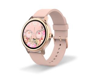 DCU TECNOLOGIC - Sophie Smartwatch - Montre Connectée Femme Or Rose avec Bracelet Silicone Rose - Écran Tactile HD 1,2'' - Étanchéité IP67-22 Modes Sportifs - DCU Smart APP