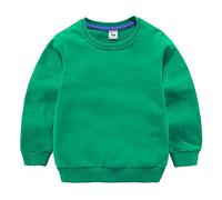 DCUTERQ Bébé Garçons Enfants Manches Longues Coton Sport Pull Tops Col Rond Sweatershirt Chemise Sweat Shirt Vert 4-5 Ans
