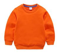 DCUTERQ Bébé Garçons Enfants Manches Longues Coton Sport Pull Tops Col Rond Sweatershirt Chemise Sweat Shirt Orange 7-8 Ans