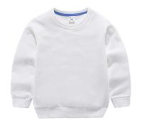 DCUTERQ Bébé Garçons Enfants Manches Longues Coton Sport Pull Tops Col Rond Sweatershirt Chemise Sweat Shirt Blanc 1-2 Ans