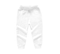DCUTERQ Bébé Garçons Filles Coton Élastique Taille Pantalon de Jogging Sport Trousers Bottoms Longue Pants Blanc 6 Ans