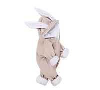 DCUTERQ Bébé Garçons Filles Mignon Lapin Oreille Grenouillère à Capuche Vêtements Manches Longues Zipper Barboteuse Outwear Combinaisons Romper Beige épais 12-18 Mois