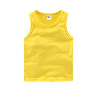 DCUTERQ Enfant Bébé Garçons Filles Solide Débardeurs T-Shirts Gilets Coton D'été sans Manches Gilet Jaune 3 Ans