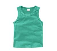 DCUTERQ Enfant Bébé Garçons Filles Solide Débardeurs T-Shirts Gilets Coton D'été sans Manches Gilet Vert 7 Ans