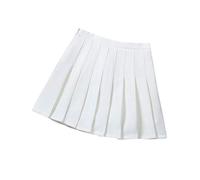 DCUTERQ Filles Enfants De Base Taille Haute Plaine Plissée Jupe École Étudiants Uniforme A-Ligne Mini De Danse Scooters Robe Blanc 11-12 Ans