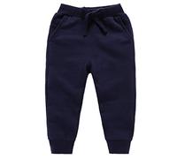 DCUTERQ Pantalon de Survêtement pour Garcon Enfant Bas de Jogging Sport Coton Pantalons Elastique avec Ceinture Bleu Foncé 4-5 Ans