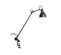 DCW Lampe Gras No 201 Lampe à étau noire, abat-jour rond, noir