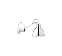 DCW Lampe Gras N°304 White Round Wandleuchte, abat-jour chromé