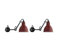 DCW Lampe Gras No 204 lot de 2 rouge - sans interrupteur - 17 cm