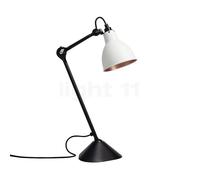 DCW Lampe Gras No 205 Lampe de table noire blanc/cuivre poli