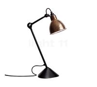 DCW Lampe Gras No 205 Lampe de table noire cuivre brut/blanc