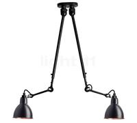 DCW Lampe Gras No 302 Double Plafonnier noir/cuivre poli