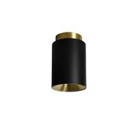 DCW Tobo Plafonnier noir/laiton - h.13 cm - ø8,5 cm