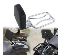 DCXXAN Dossier de Selle Solo pour Moto, Coussin Lombaire pour Pilote, Sissy Bar avec Porte-Bagages arrière pour pour BMW R18 (100 Ans).