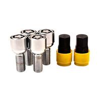 DCXXAN Goujons de Roue, pour VW M14x1,5 M14, 4 boulons + 2 clés, sièges sphériques, boulons de Roue antivol, Goujon