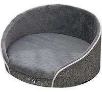 DD-02 Lit orthopédique de luxe pour chien / chat / panier pour chat - taille L couleur anthracite - soulage les articulations avec mousse à mémoire de forme, housse lavable et matelas favorisant l'exc