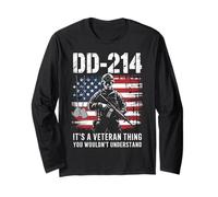 DD-214 Terminé - Drapeau américain de Grunge des États-Unis Manche Longue