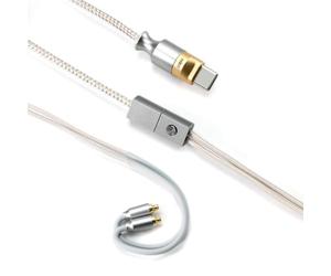 DD ddHiFi M110C Câble pour écouteurs avec interface USB MMCX et connecteur 2 broches 0,78, prend en charge les commandes en ligne et le micro (connecteurs MMCX)