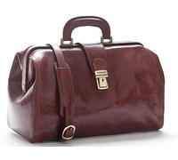 DD Firenze Sac Médecin en Cuir - D&D0205 - Marron - Made in Italy