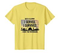 DD214 Alumni : I Served, I Survived, I Have The Paperwork T-Shirt, Enfant, Citron, 8 Ans