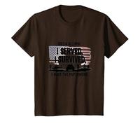 DD214 Alumni : I Served, I Survived, I Have The Paperwork T-Shirt, Enfant, Marron, 4 Ans