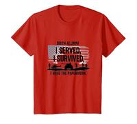 DD214 Alumni : I Served, I Survived, I Have The Paperwork T-Shirt, Enfant, Rouge, 4 Ans