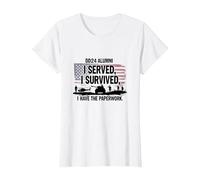 DD214 Alumni : I Served, I Survived, I Have The Paperwork T-Shirt, Femme, Blanc, L