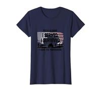 DD214 Alumni : I Served, I Survived, I Have The Paperwork T-Shirt, Femme, Bleu Marine, S