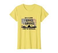 DD214 Alumni : I Served, I Survived, I Have The Paperwork T-Shirt, Femme, Citron, S
