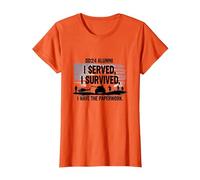 DD214 Alumni : I Served, I Survived, I Have The Paperwork T-Shirt, Femme, Orange, XXL