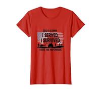 DD214 Alumni : I Served, I Survived, I Have The Paperwork T-Shirt, Femme, Rouge, M