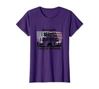 DD214 Alumni : I Served, I Survived, I Have The Paperwork T-Shirt, Femme, Violet, M